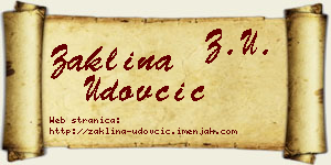 Žaklina Udovčić vizit kartica